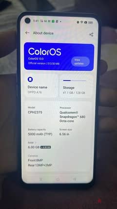 Oppo A76 6gb RAM