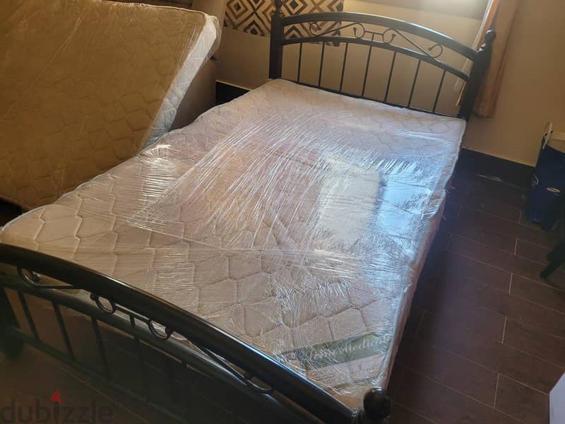 Rarely used Steel Bed for Sale 30 BHD including Mattress 0