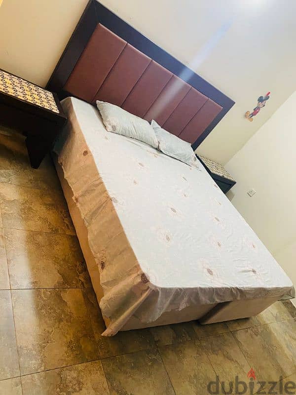 King Size Bed with mattress and 2 side table 1