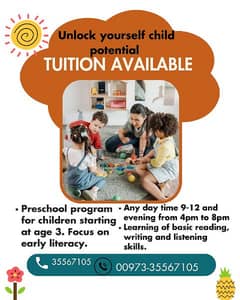 Home tuition for pre school kids 0