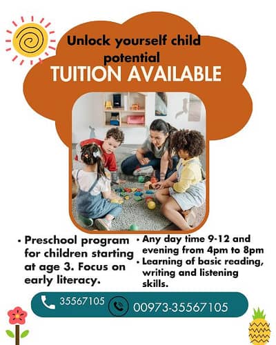 Home tuition for pre school kids