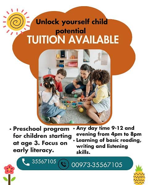 Home tuition for pre school kids 0