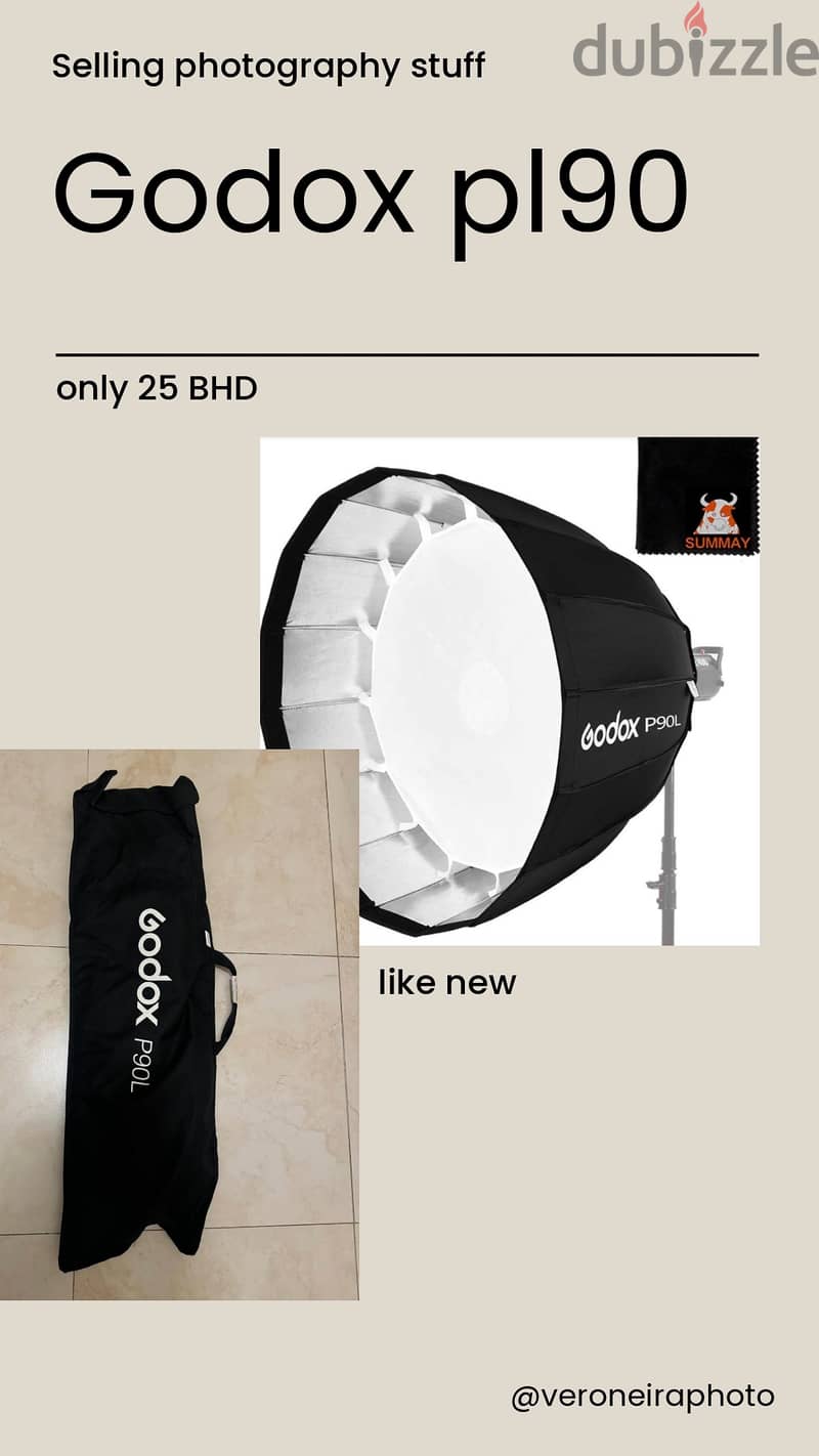 Photography studio boom stand and modifier 1