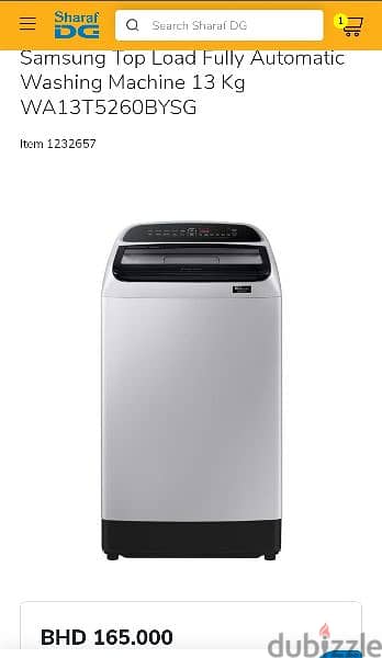 Samsung Top Load Washing Machine WA13T5260BY/SG 13KG 11