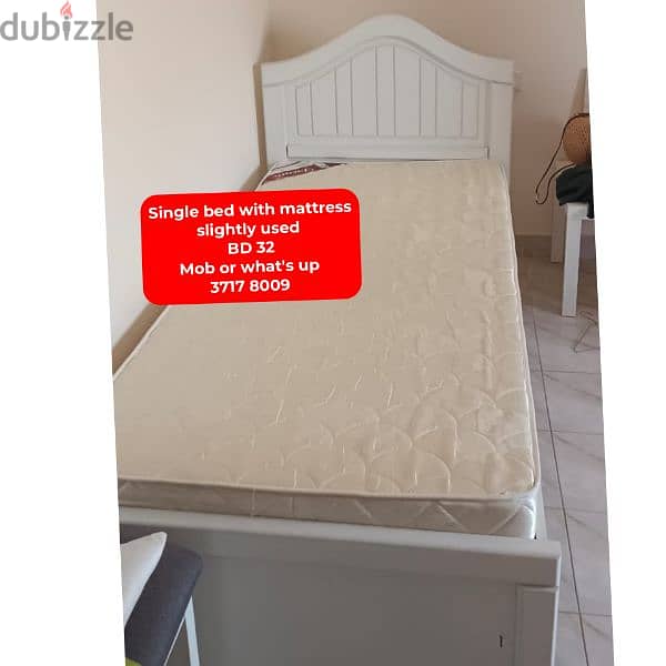 wooden Queen size bed with mattress and other household items for sale 9