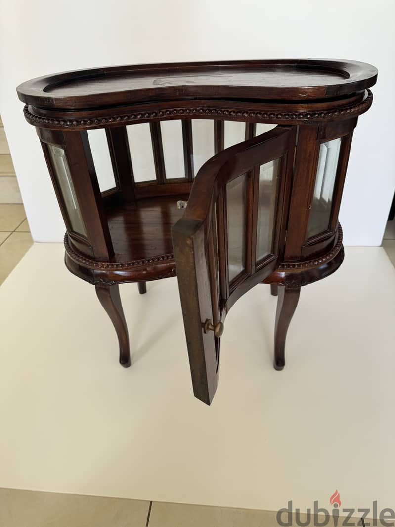 Vintage French drinks cabinet with tray, 1950s 1