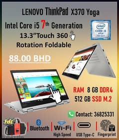 Lenovo Yoga Core I5 2.7Ghz 512GB SSD 8GB RAM 7th Gen 2in1 Convertible