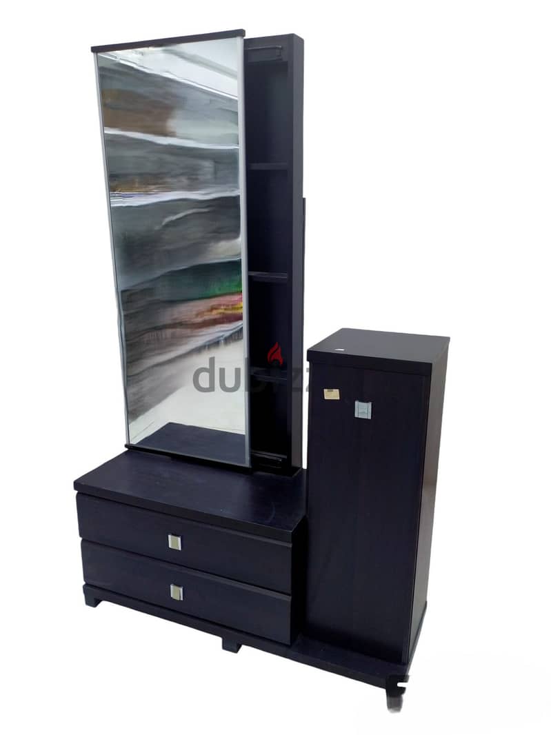 Dressing table with sliding mirror and storage cup board 3