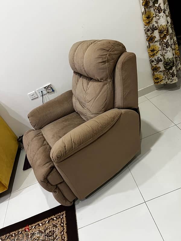 Two single seat sofa and one recliner sofa for sale 4