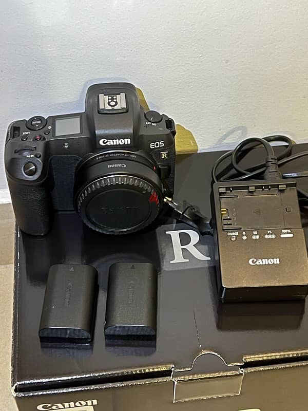 For sale Canon EOS R full frame camera with lens adapter 2 battery 1