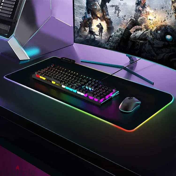 RGB LED LIGHT Gaming Mouse Mat Pad 1