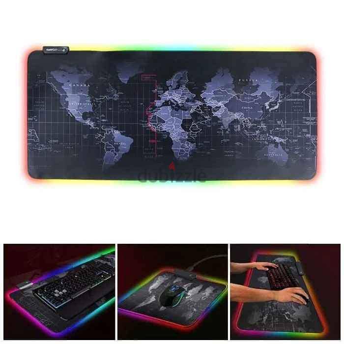 RGB LED LIGHT Gaming Mouse Mat Pad 3