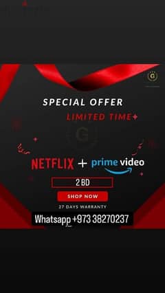 Netflix + prime video 2 bd both Accounts Subscription 1 Month 4K HD 0