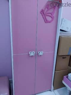 Pink colour cupboard,Study Table Book shelf and Storage racks 0