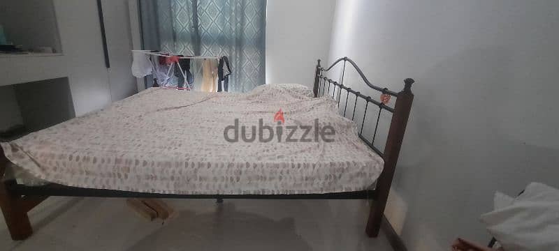 Queen size bed for sale (10 bhd) without matress 1