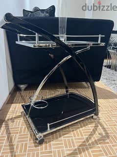 Glass Table and Serving Trolley For Sale 0