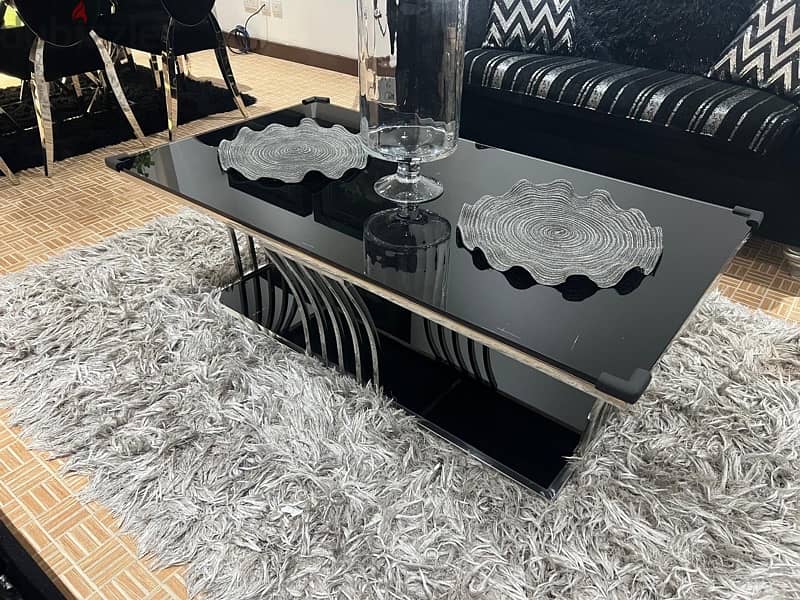 Glass Table and Serving Trolley For Sale 2