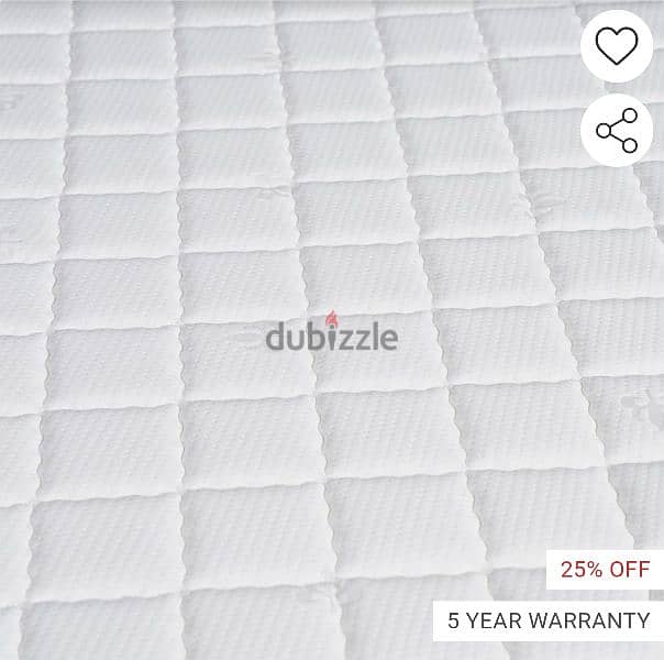 Pillow Top Foam Firm Queen Mattress - 150x200x23 cm 6