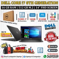 DELL Core i7 8th Generation Notebook FREE BAG+MOUSE 16GB RAM 512GB SSD 0