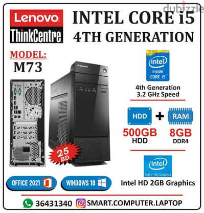 Limited Stock LENOVO Core i5 4th Generation Computer 8GB RAM 500GB HDD