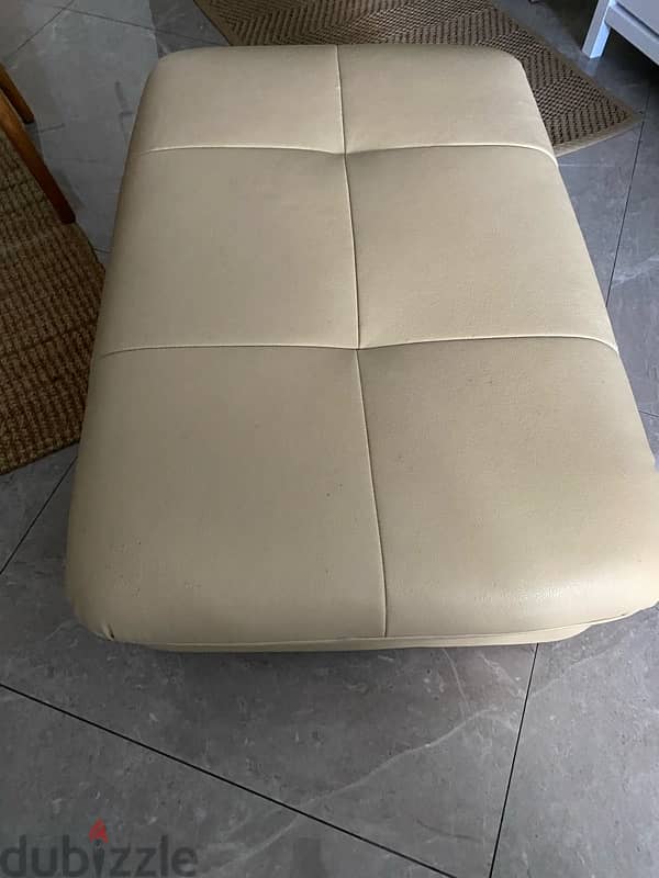 Genuine Leather Ottoman 100x62cm 1