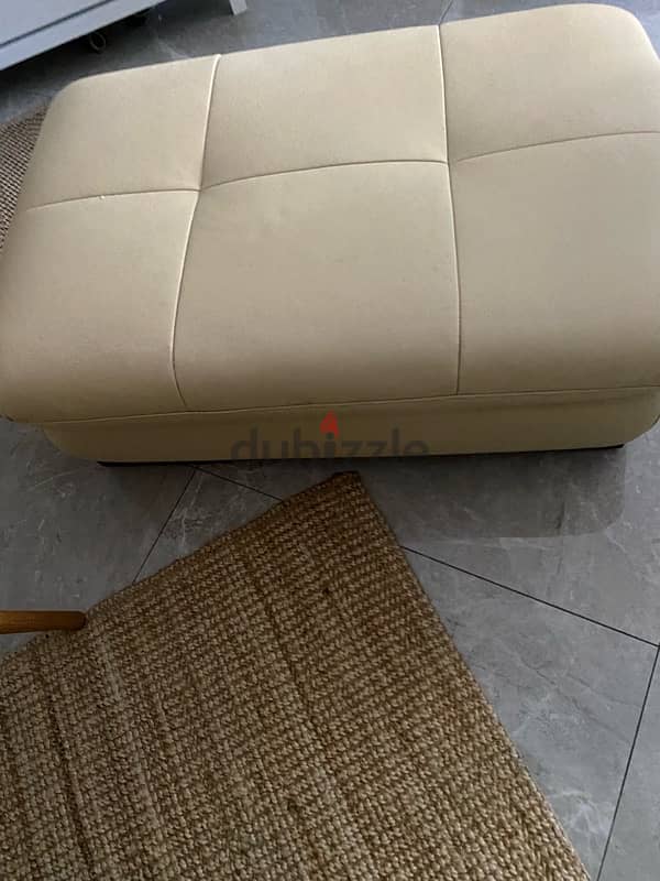 Genuine Leather Ottoman 100x62cm 2