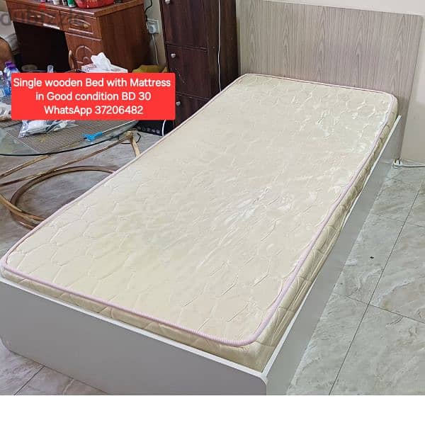 New condition queen size bed with Mattress and other items for sale 1