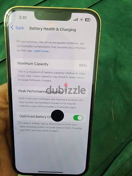 iPhone 13 Pro 256 GB battery health 84 only small dot  display 2