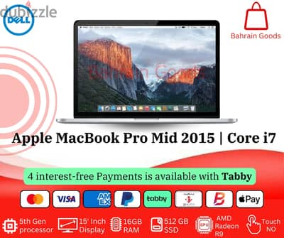 Apple MacBook Pro Mid 2015 with 2.8GHz Intel Core i7