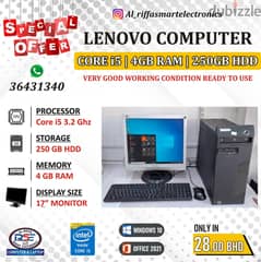 LENOVO Core i5 4th Generation Computer Set 4GB RAM + 250GB HDD 17" LCD