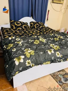 Super King Size Bed with Mattress & 2 cupboards