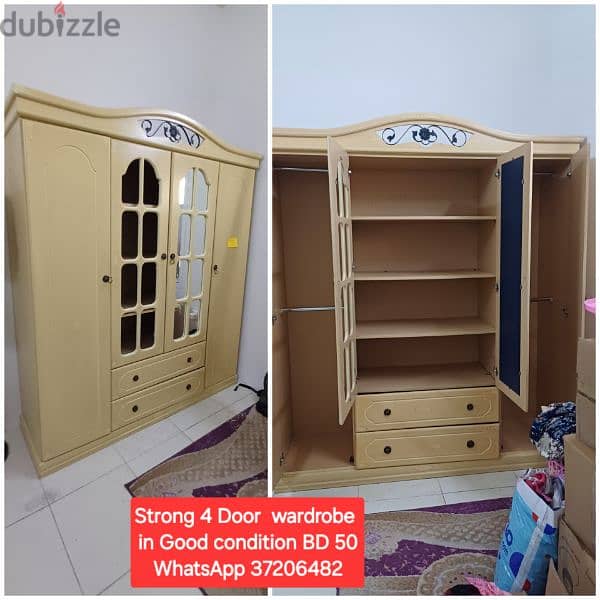 Strong 4 Door wardrobe and other items for sale with Delivery 0