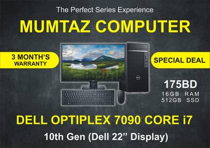 Dell Optiplex 7090 Core i7 10th Gen 16GB Ram 512GB SSD 22" Dell Disp