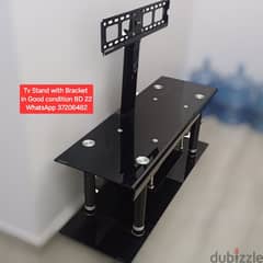 Glass tv table with breacket and other items for sale with Delivery