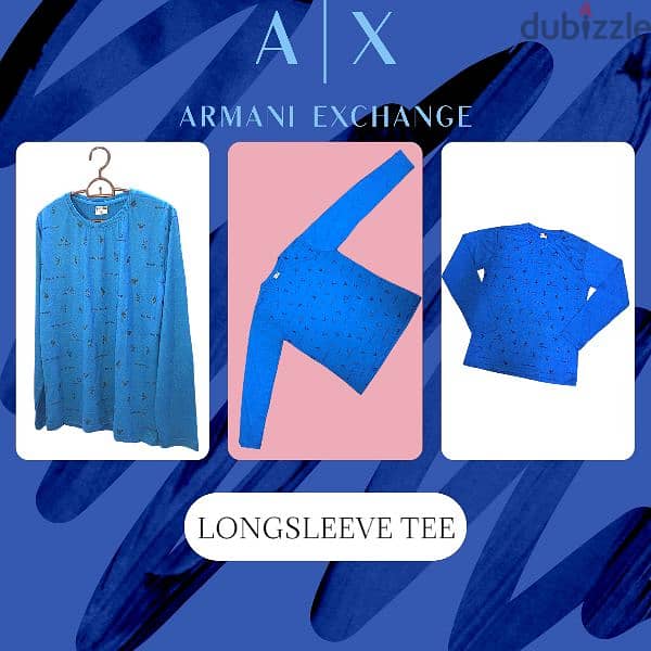 FULL SLEEVE BLUE T SHIRT ARMANI EXCHANGE 4