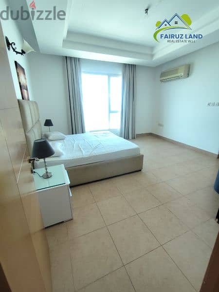 Fully Furnished flat 2 rooms with see view @ Amwaj 350 bd includes ewa 1