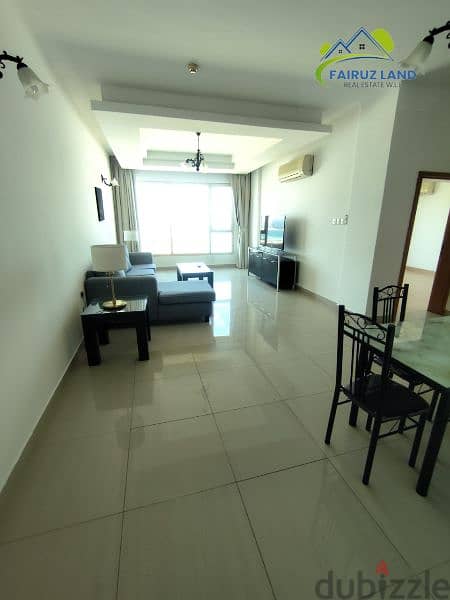 Fully Furnished flat 2 rooms with see view @ Amwaj 350 bd includes ewa 7