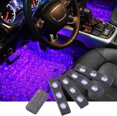 4Pcs USB LED Car Seat Bottom Atmosphere Starlight RGB Strip Light 12B 0