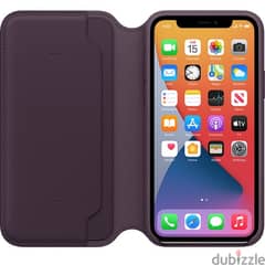 iPhone 11 Pro Max Leather Folio - Aubergine 0