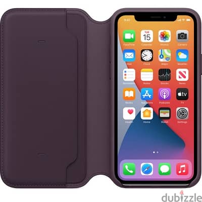 iPhone 11 Pro Max Leather Folio - Aubergine