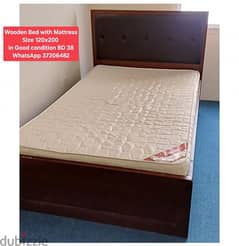 120×190 cm wooden Bed with Mattress and other items for sale 0