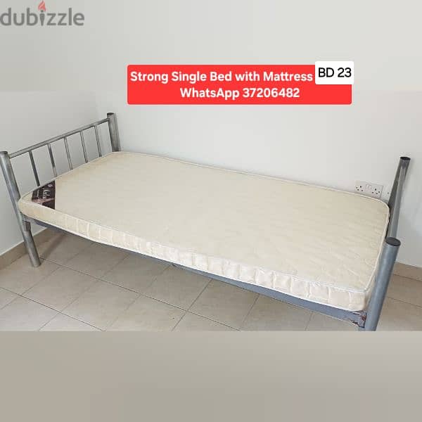 120×190 cm wooden Bed with Mattress and other items for sale 2