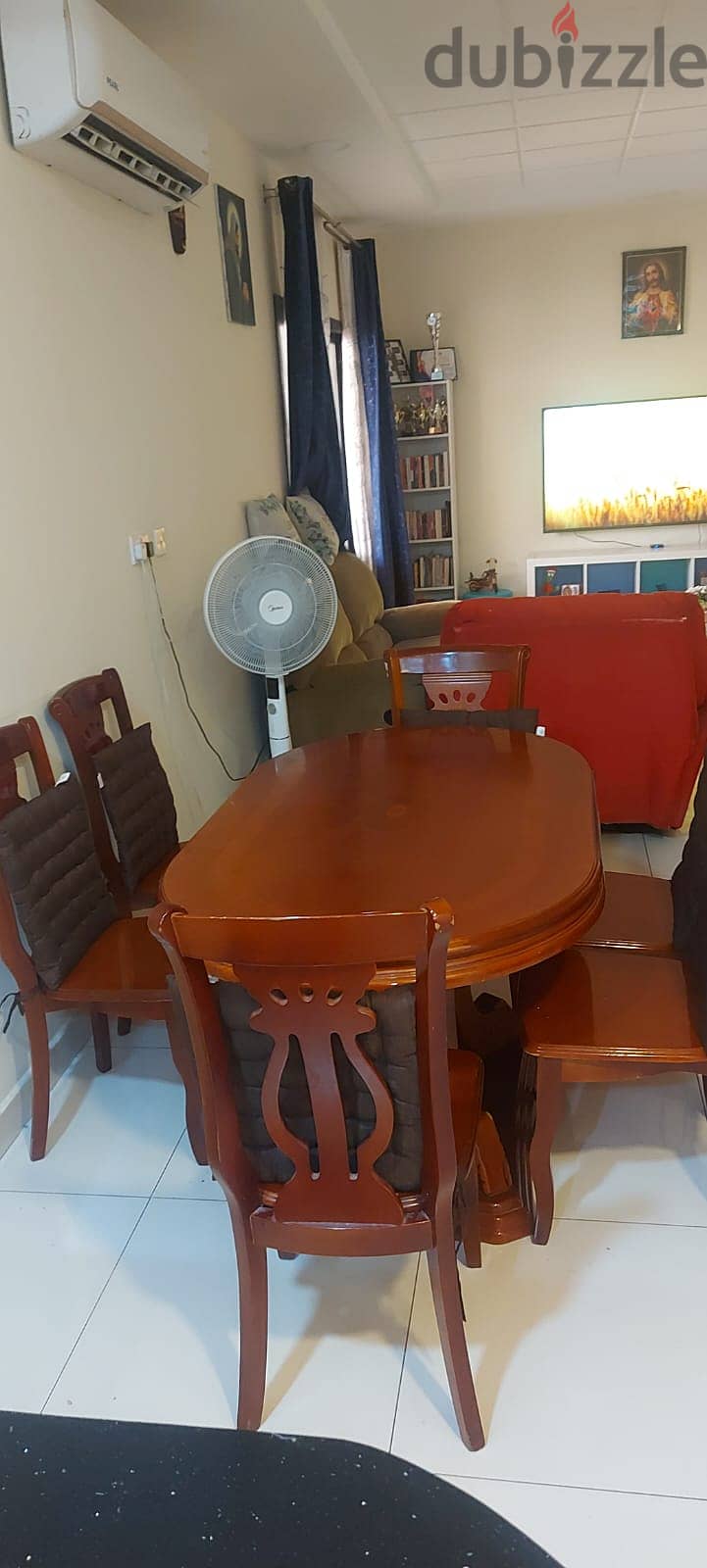 6 -chairs wooden dinning table for sale 0