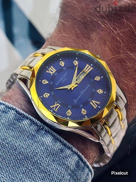 GOLDEN BLUE NOODLE DIAL QUARTZ WATCH 1