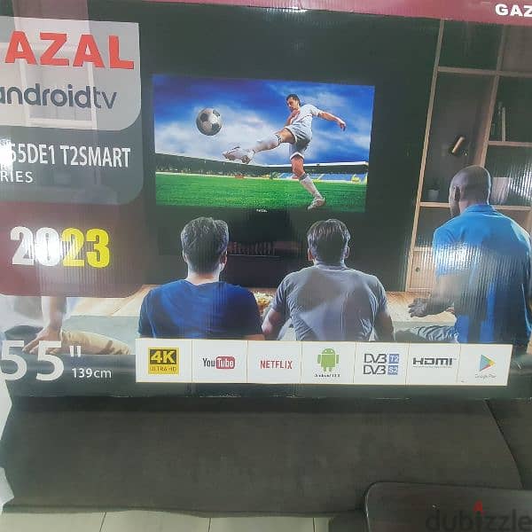 Gazal Android 55 inch 4k uhd smart ( 10 days rare used with warranty ) 4