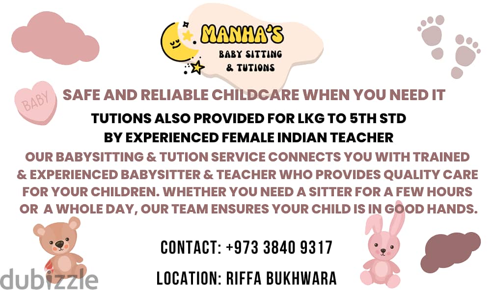 After school Care And Baby Sitting Available  In Riffa, Bukhwara 1