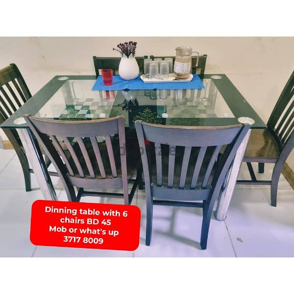 King size bed 6 chairs dinning table and other household items 4 sale 11