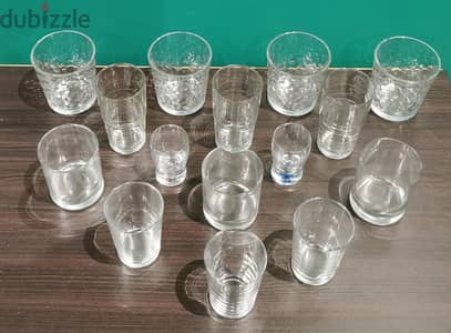 15 drinking glasses