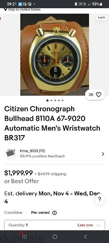 citizen bullhead automatic original 1