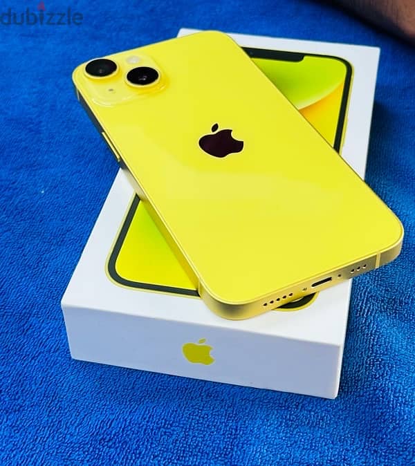 iPhone 14 Yellow 256 GB long new battery 87 very good condition 1